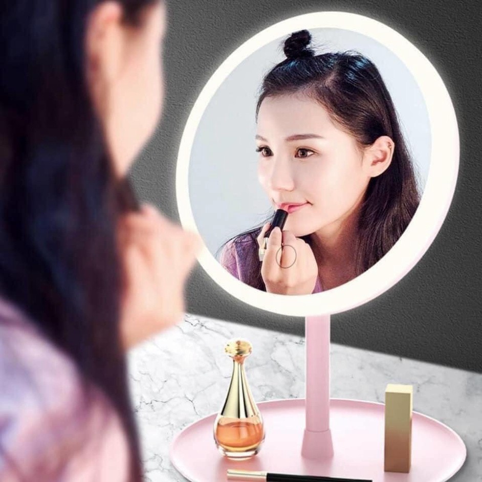 GƯƠNG TRÒN TRANG ĐIỂM MAKEUP ĐẺN LED PRITECK CHẠM CẢM ỨNG HỒNG HẠC