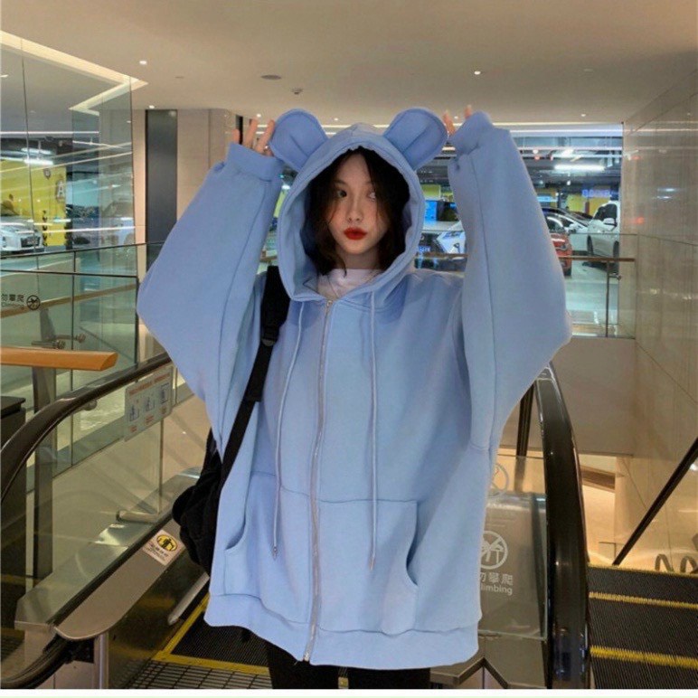 (MẪU MỚI) ÁO KHOÁC HOODIE NỮ CHỐNG NẮNG PHỐI TAI THỎ PHONG CÁCH SIÊU CUTE HHP