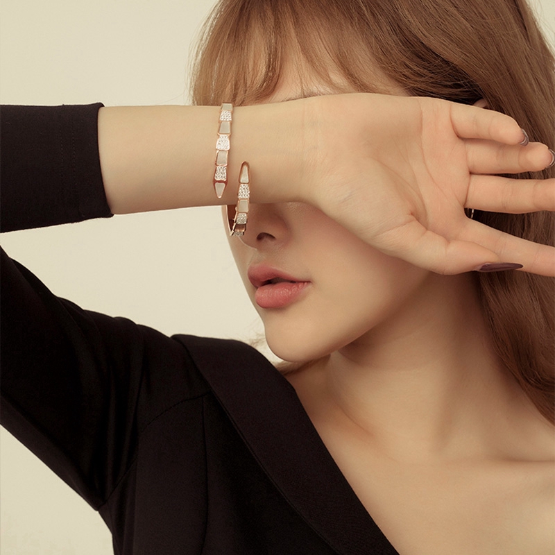 Vòng đeo tay MAYEBE LAVEND bằng thép titan phong cách Hàn Quốc dành cho nữ