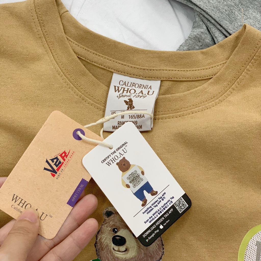 Áo Who.Au Spirit.1849 Họa Tiết Gấu Tenis 5 Màu Cute
