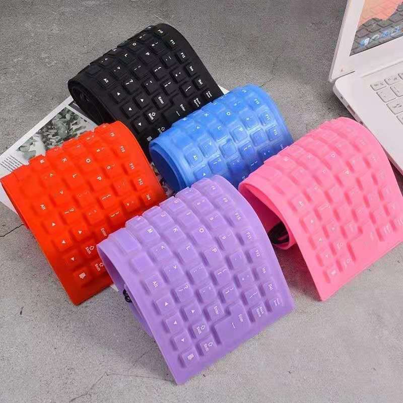Bàn Phím Silicone Cao Su Mềm Chống Nước 109 Phím Có Thể Gập Lại Cho Laptop Notebook