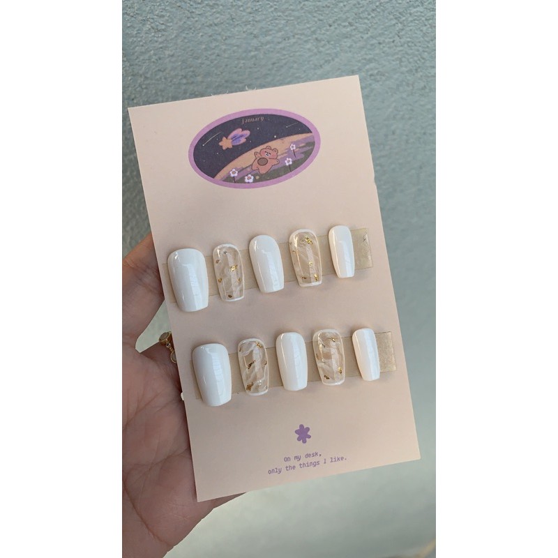 NAILBOX - Móng úp tiện lợi  - Trắng Vân đá