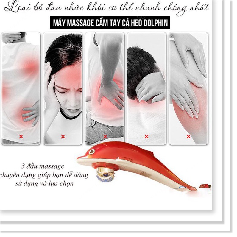 Máy massage cá heo 🤗Nowship🤗 Máy đấm lưng massager cầm tay cá heo - chính hãng Dolphin