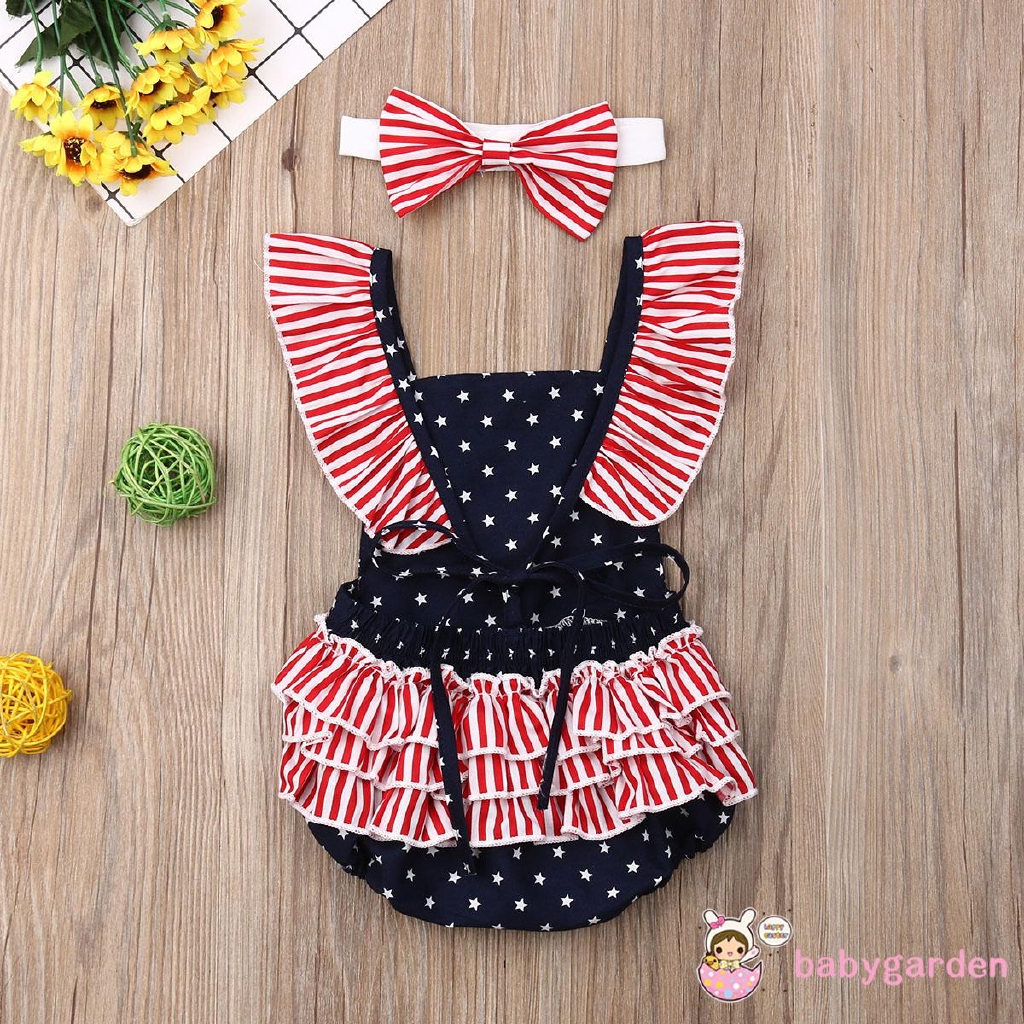 Áo liền quần + băng đô xinh xắn cho bé gái
