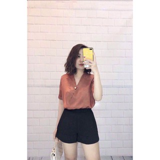áo Sơ mi cổ V vạt chồng