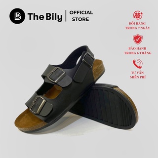 Giày sandal đế trấu quai ngang 2 khóa the bily da pu-blt02