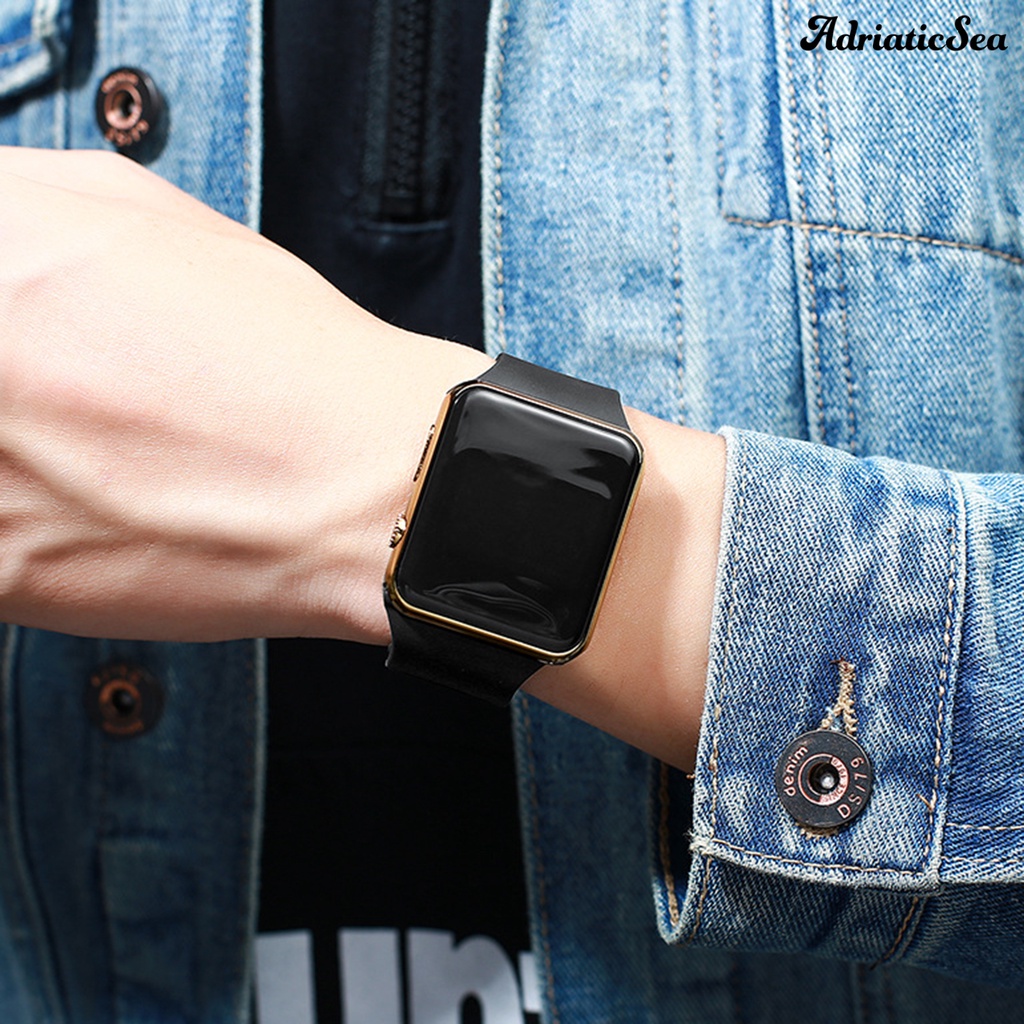 Đồng hồ điện tử mặt vuông có đèn LED cho bé