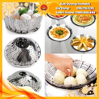 Vỉ hấp xôi, gà, cá, bánh bao cao cấp - Kiểu hoa sen dễ dàng điều chỉnh kích thước - Inox 304 anhduonghomekit