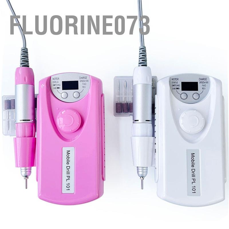 [Hàng mới về] Máy đánh bóng móng tay điện Fluorine073 di động mini có thể sạc lại 35000rmp độ ồn thấp đầu cắm EU