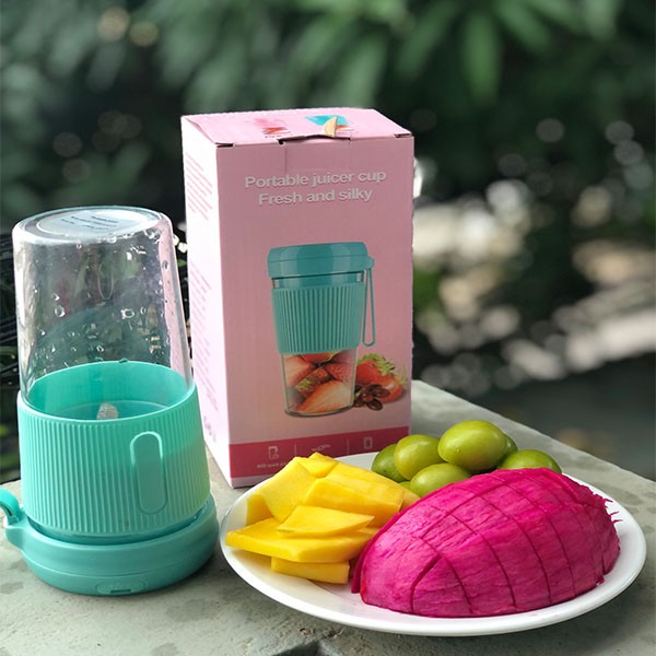 Máy xay sinh tố cầm tay mini 4 lưỡi, Máy xay sinh tố đa năng 4 lưỡi 300ml