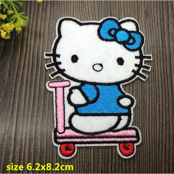 Miếng Dán Ủi Thêu Hình Mèo Hoạt Hình Trang Trí Quần Áo diy