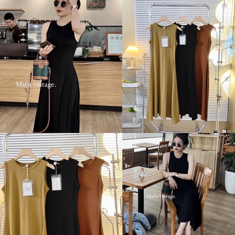 [Ảnh thật/Video]Đầm body liti dáng dài chất thun lạnh sang chảnh Đầm tôn dáng xoè nhẹ