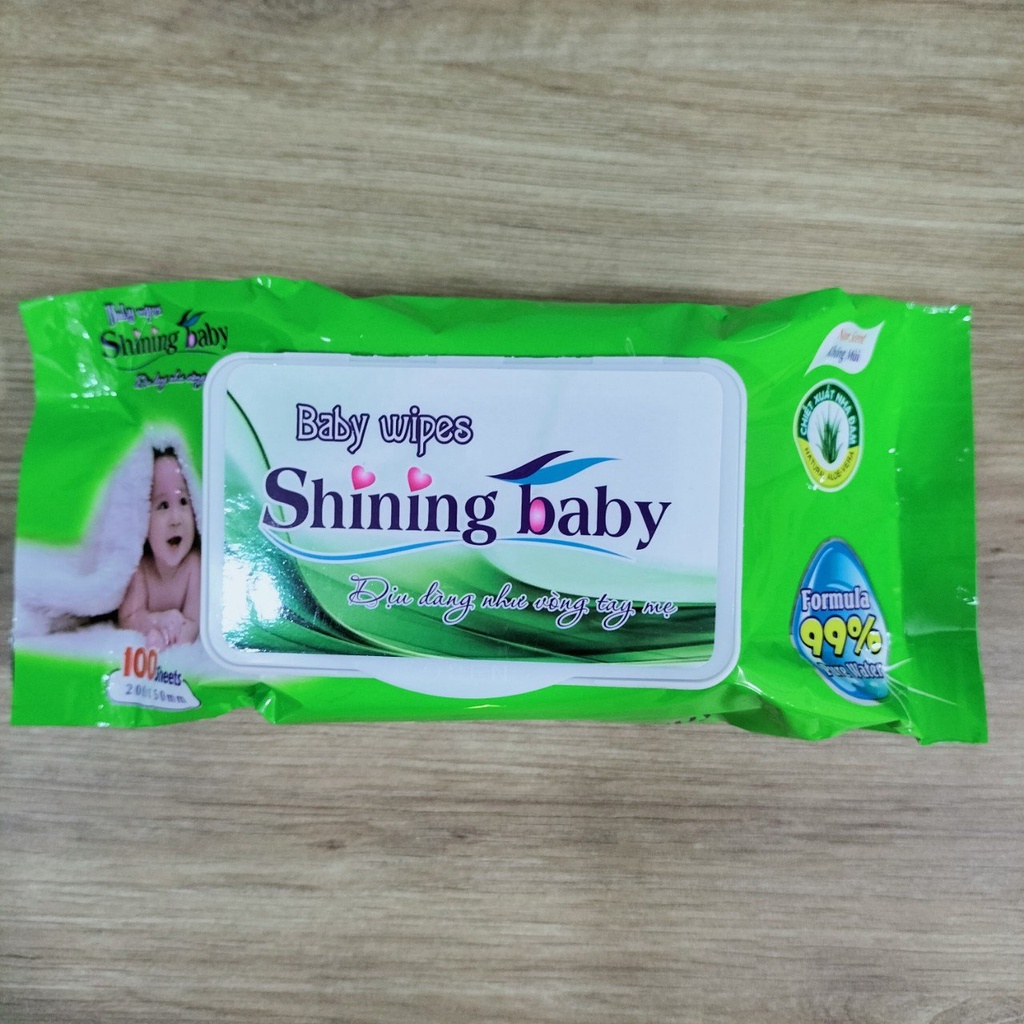 Khăn Giấy Ướt Shining Baby Không Mùi 100 Tờ