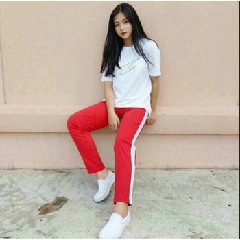 Quần joggers đỏ sọc trắng thể thao cao cấp | BigBuy360 - bigbuy360.vn