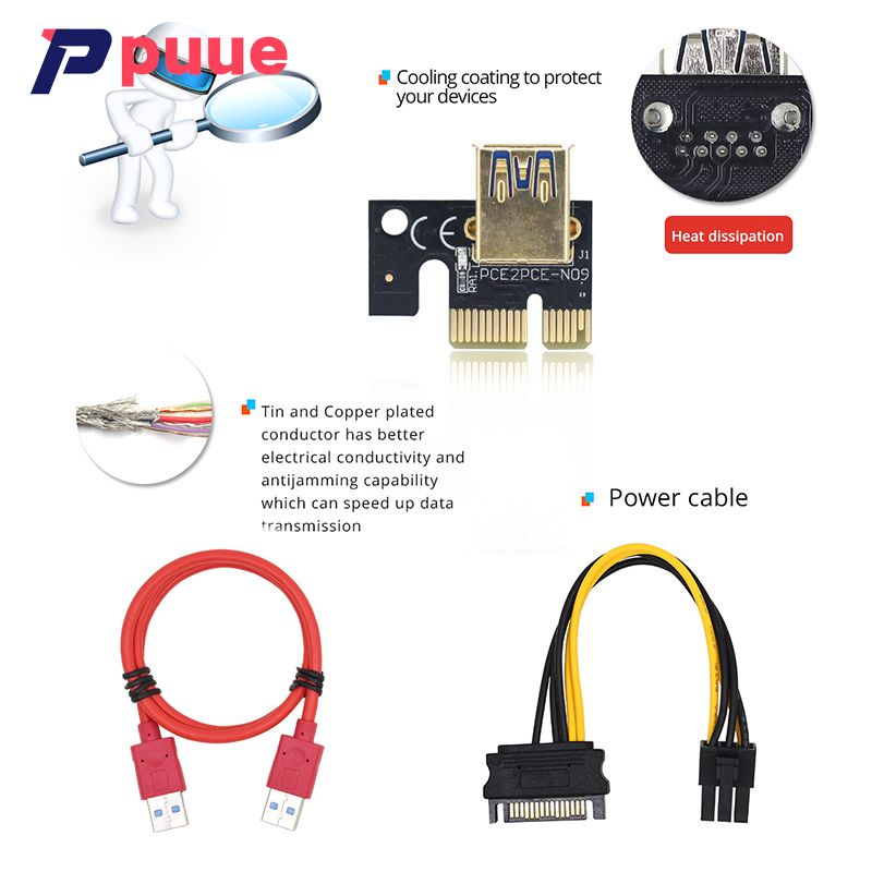 Card Mở Rộng Ver 009s Plus Usb 3.0 Pci-E Riser Card 009s Express 1x 4x 8x 16x | BigBuy360 - bigbuy360.vn