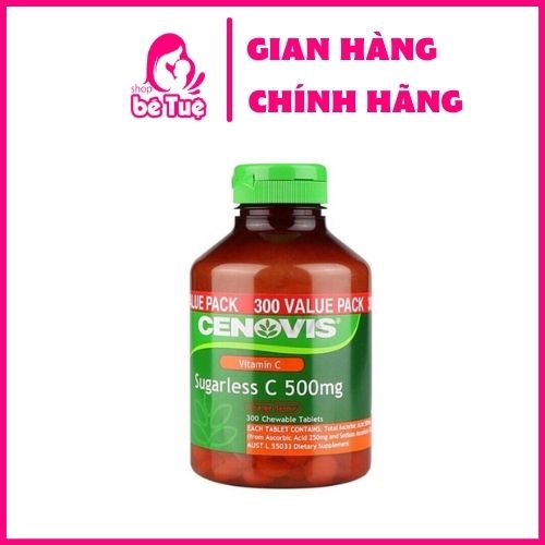 Viên nhai Vitamin C Không đường 500mg 300 viên hãng Cenovis Úc