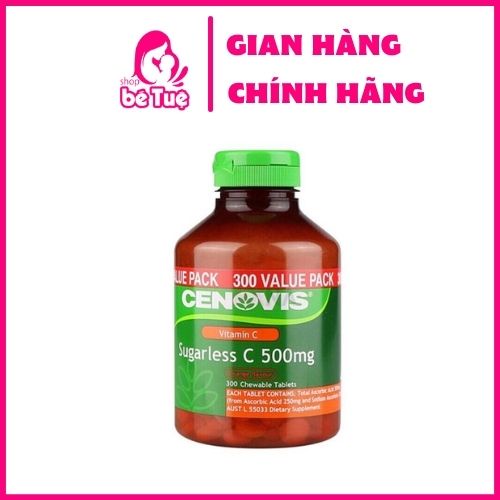 Viên nhai Vitamin C Không đường 500mg 300 viên hãng Cenovis Úc ( Sale date T11/2023 )