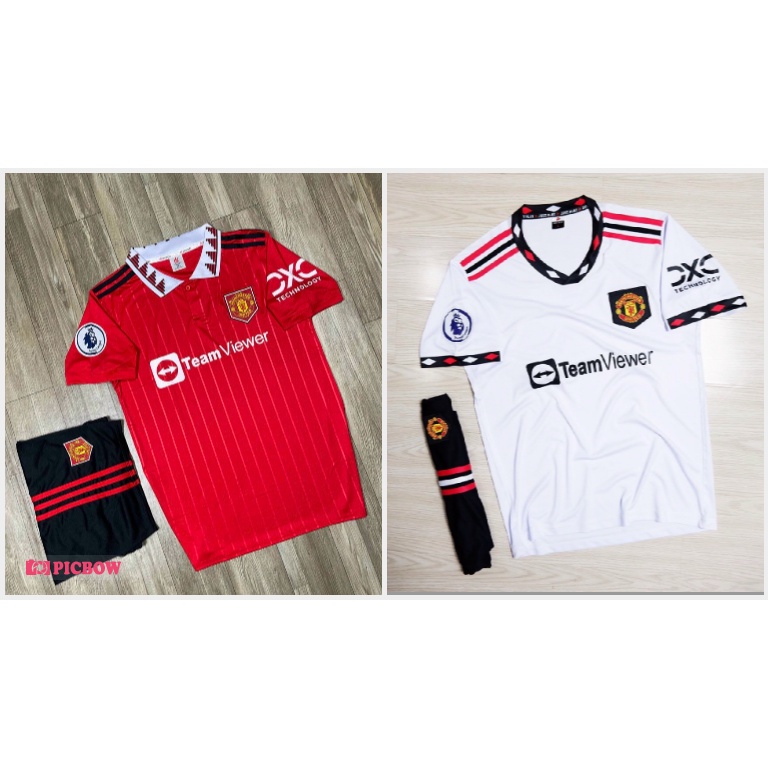 Đồ đá bánh, áo bóng đá CLB Manchester United mới nhất 2022-2023 - Có in tên số theo yêu cầu của bạn.