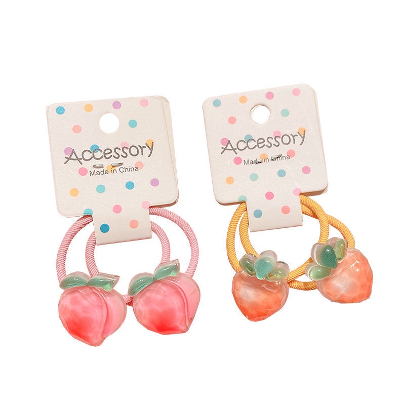 Dây Buộc Tóc Cao Su Co Giãn Hình Trái Cây Hoạt Hình Dễ Thương Cho Bé Gái