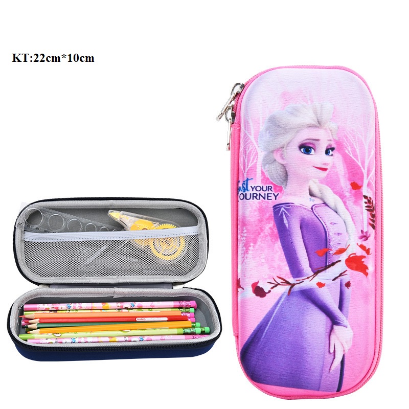 Hộp bút cho bé trai bé gái học sinh hình siêu nhân, công chúa. Bóp viết Chống thấm nước