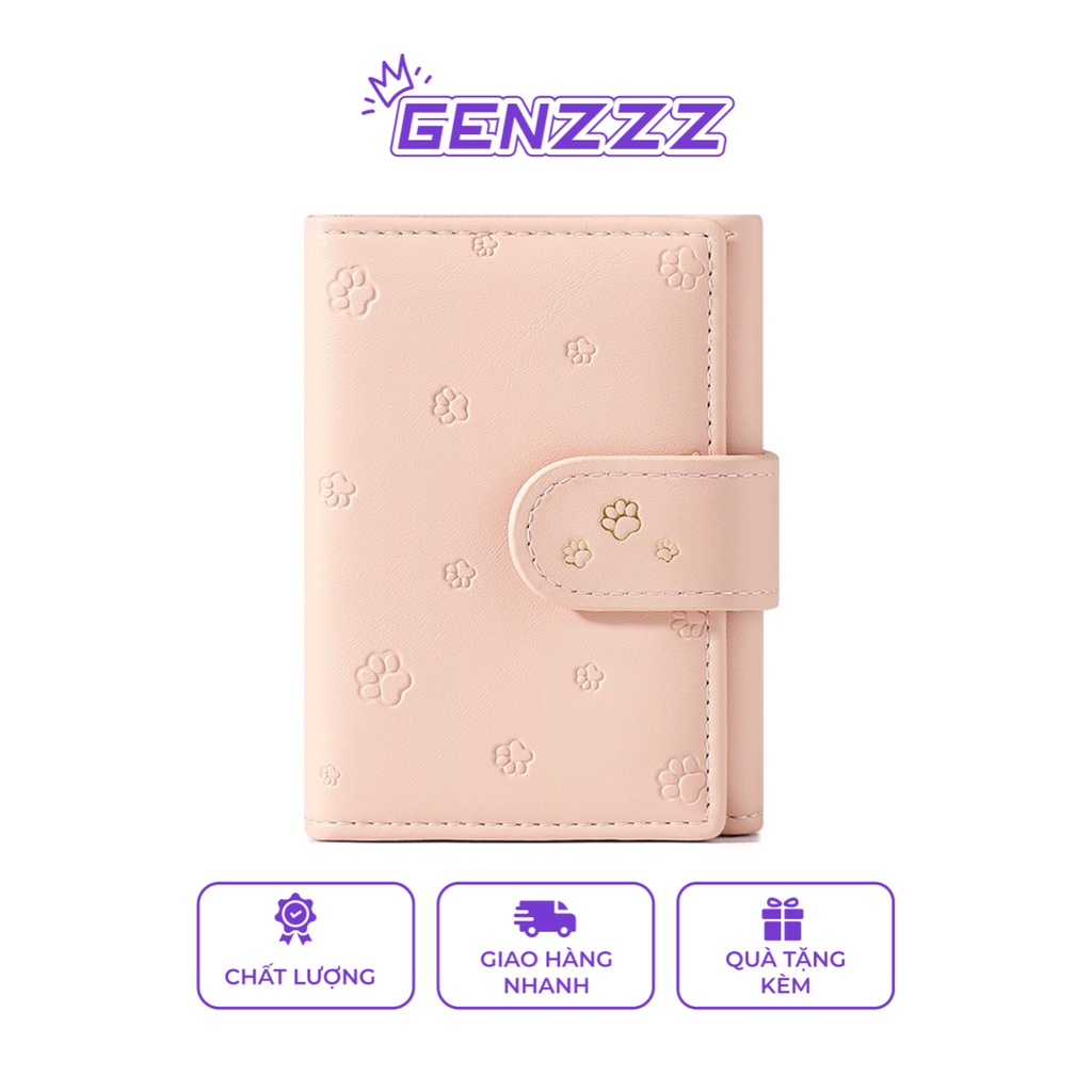 Ví nữ mini cầm tay GENZZZ thiết kế khuy bấm phong cách Hàn Quốc dễ thương dành cho nữ V031