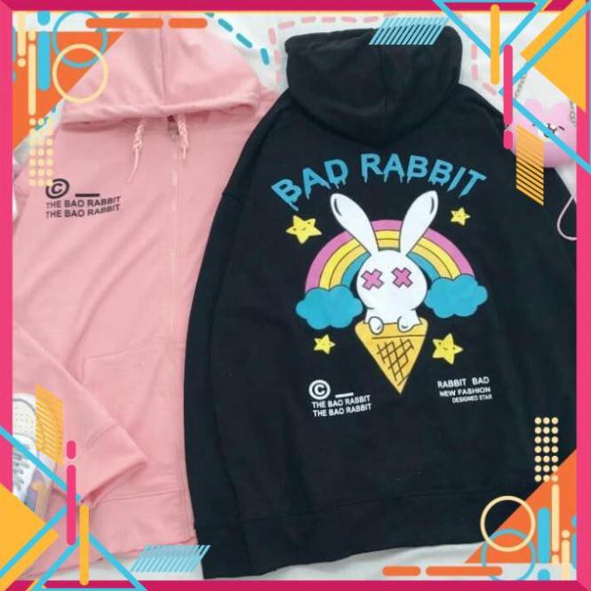 [Mặc là Auto Sang] Áo Khoác Nỉ - Áo Hoodie hình  thỏ BAD RABBIT có dây kéo zip , Hoodie Nỉ unisex AD | BigBuy360 - bigbuy360.vn