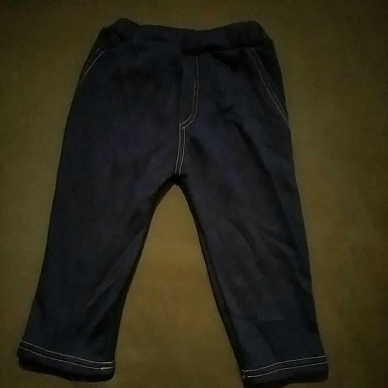 quần  nỉ  lót lông  giả  jeans  cho bé  12m-24m