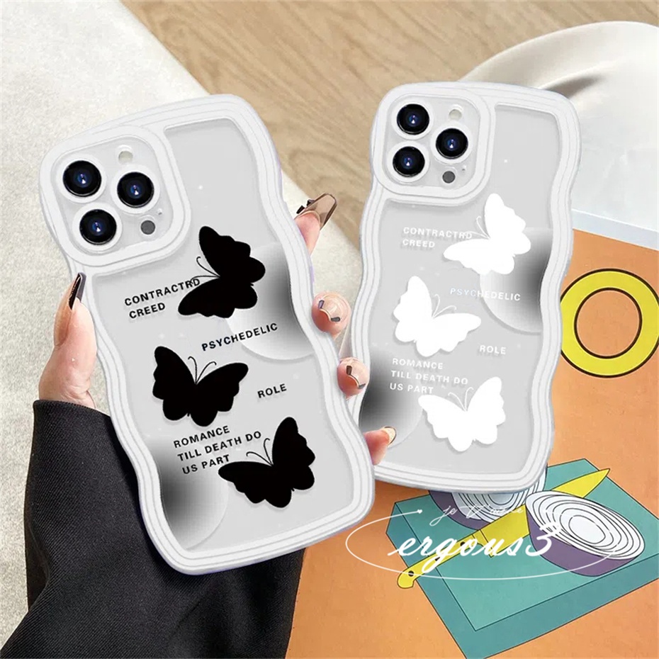 Ốp Điện Thoại Mềm Họa Tiết Bướm Thời Trang Cho iPhone 14 13 12 11 Pro Max SE2020 X XR Xs Max 7 8 Plus