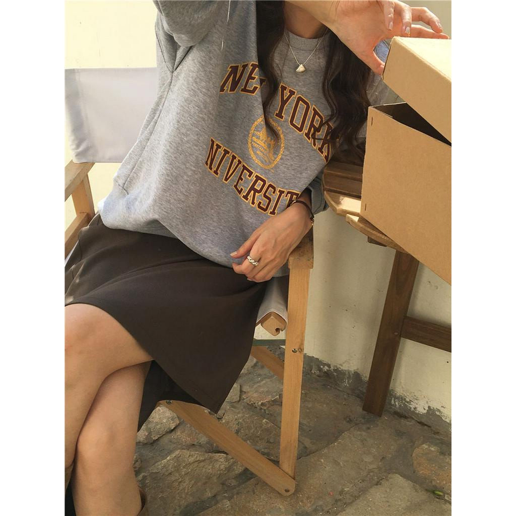 Áo Sweater Cổ Tròn Dài Tay In Chữ Phong Cách Hàn Quốc Cá Tính 57069