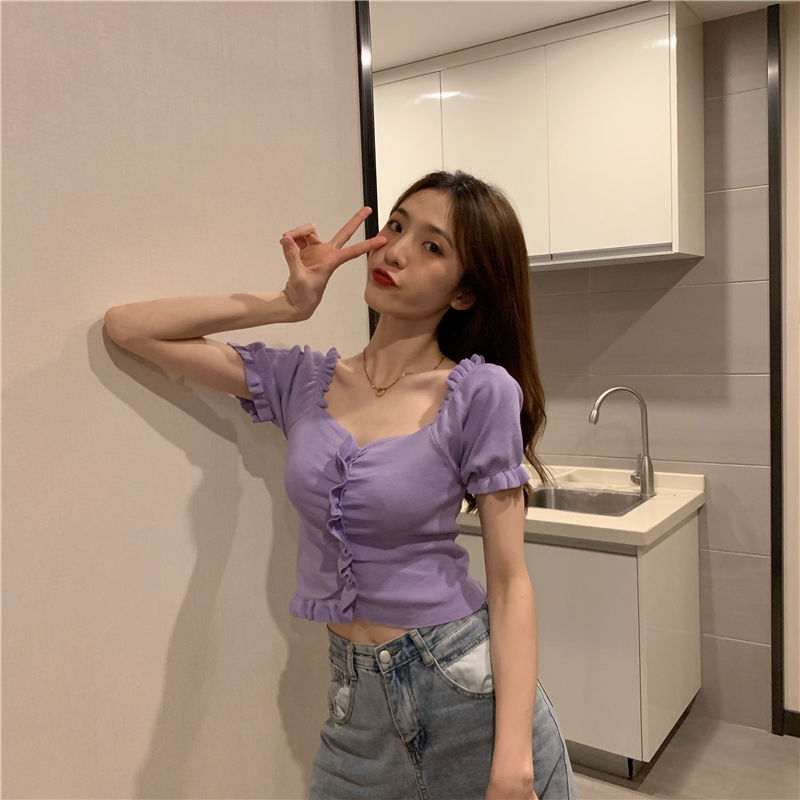 Áo Thun Nữ Ngắn Tay Cổ Chữ V Thời Trang