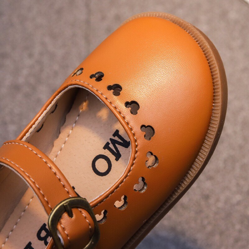 Giày búp bê da mềm MO phong cách Vintage Hàn Quốc cho bé từ 1-4 tuổi