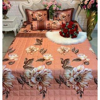 [ HOT HOT] Bộ Ga Gối Cotton Poly Mẫu HOA TRÀ NÂU DÀNH TẶNG CÁC BÀ- CÁC MẸ