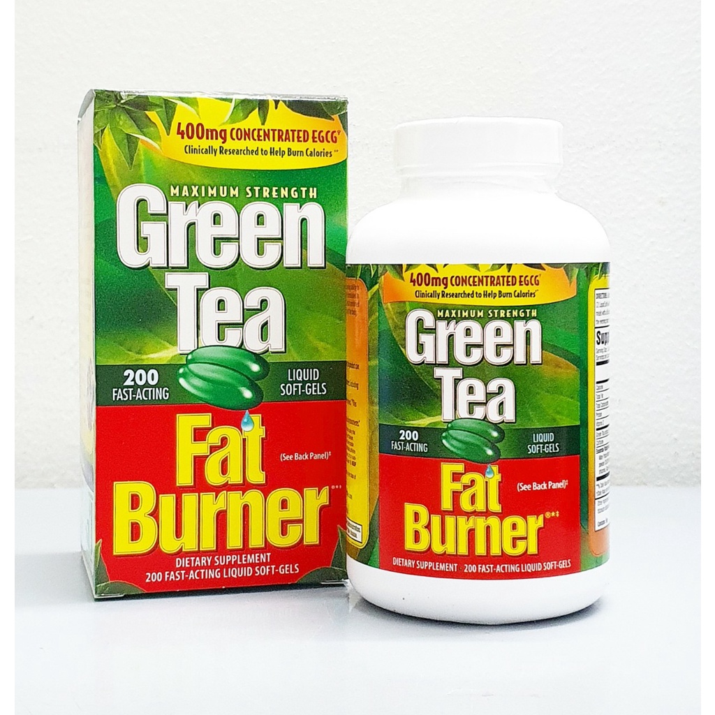 date 10/24 Viên uống giảm cân từ trà xanh Green Tea Fat Burner hộp 200 viên và 90 viên của Mỹ, giảm mỡ