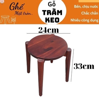 Ghế đôn mặt tròn cao 33cm bằng gỗ, đôn gỗ đẹp, ghế cafe chill,  ghế gỗ cao 33cm, ghế ăn thấp