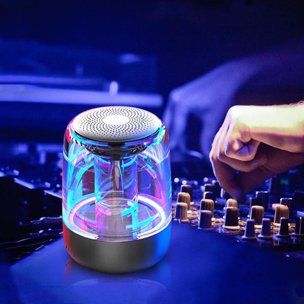 Loa Bluetooth Trên Dưới Trong Suốt Yayusi C7-C7plus âm thành vòm 6D âm bass trầm led RGB pin 1000mAh -dc3636