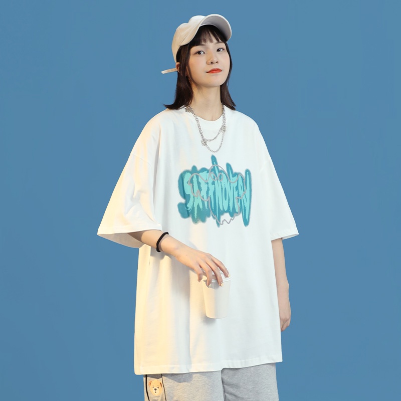 Áo Thun Cotton Tay Ngắn oversize In Họa Tiết Thời Trang Chất Lượng Cao Cho Nữ