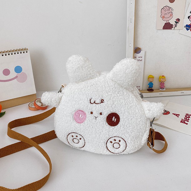 Túi đeo chéo Ulzzang hình thú gấu nâu, gấu trắng, cừu đáng yêu, cute