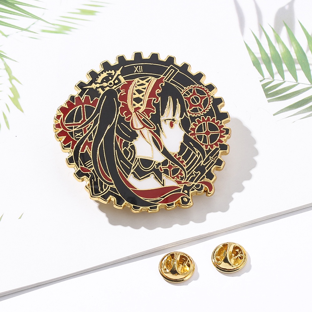 Ghim cài áo hình nhân vật hoạt hình Tokisaki Kurumi dễ thương cho nam và nữ