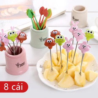 Phim hoạt hình nĩa trái cây bằng thép không gỉ Bộ nĩa trái cây dễ thương