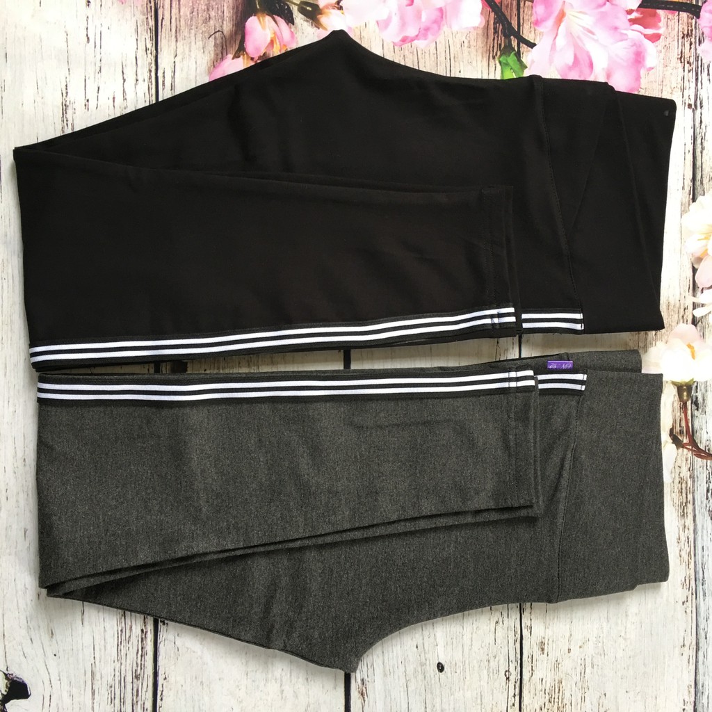 Quần bầu legging cạp chéo SỌC THỂ THAO co dãn thoải mái cho mẹ bầu QB3333