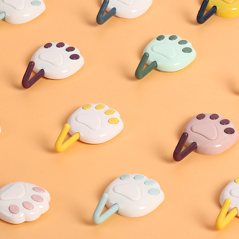 4 Cái!!!Móc Treo Đồ Dán Tường Thiết Kế Hình Móng Mèo Hoạt Hình Sáng Tạo Đa Năng