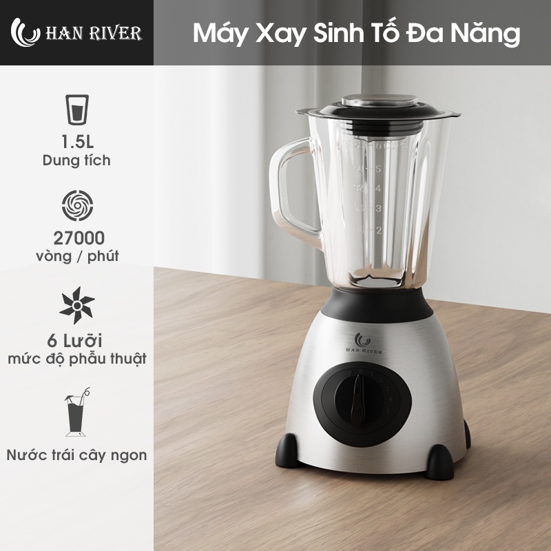 Máy làm sữa hạt HAN RIVER xay ép đa năng - Hàng chính hãng [Vận chuyển từ Hồ Chí Minh]