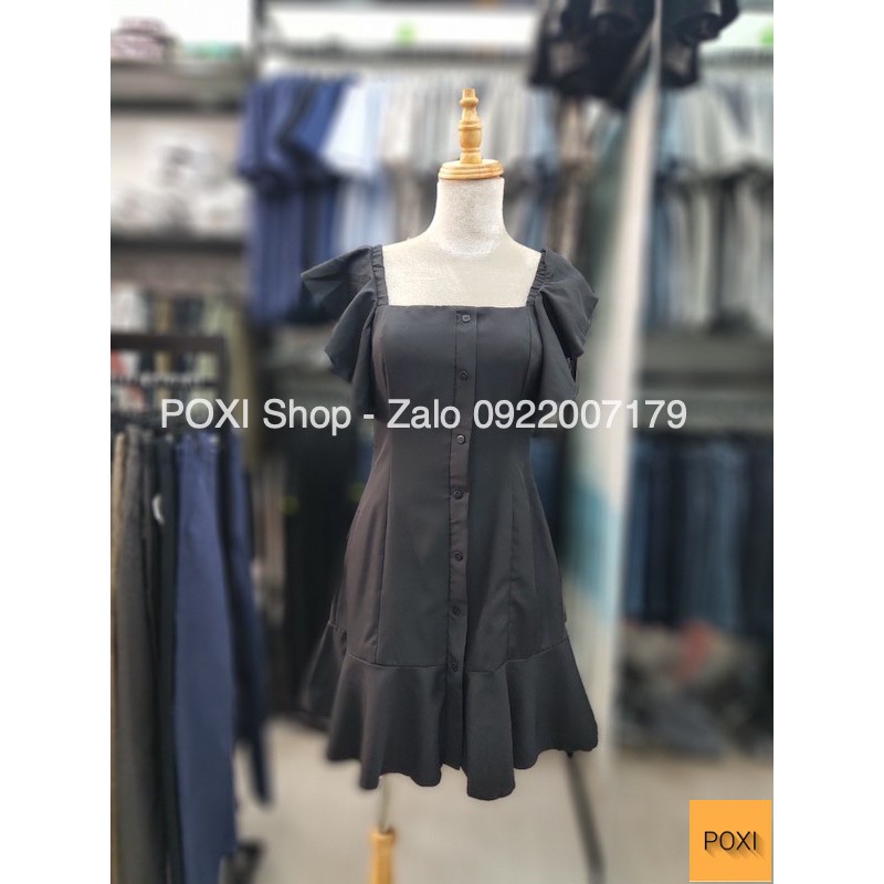[ẢNH THẬT] Đầm Trễ Vai Tay Bèo Mẫu Mới Cực Đẹp (Trắng+Đen) | BigBuy360 - bigbuy360.vn