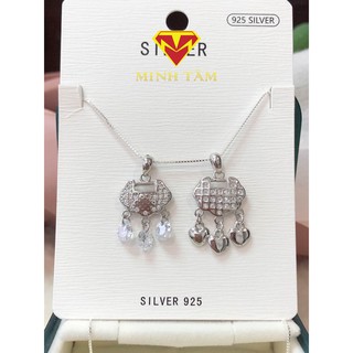 Mặt dây chuyền bạc 925 mặt khóa trường mệnh, vòng cổ bạc khóa trường mệnh-Minh Tâm Jewelry
