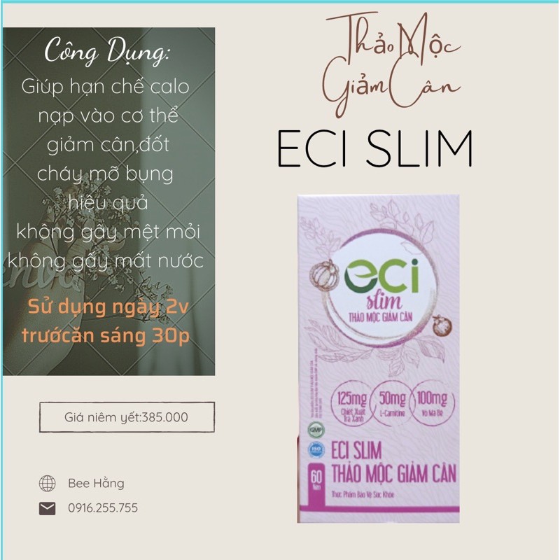 Thảo mộc giảm cân eci slim liệu trình 30 ngày