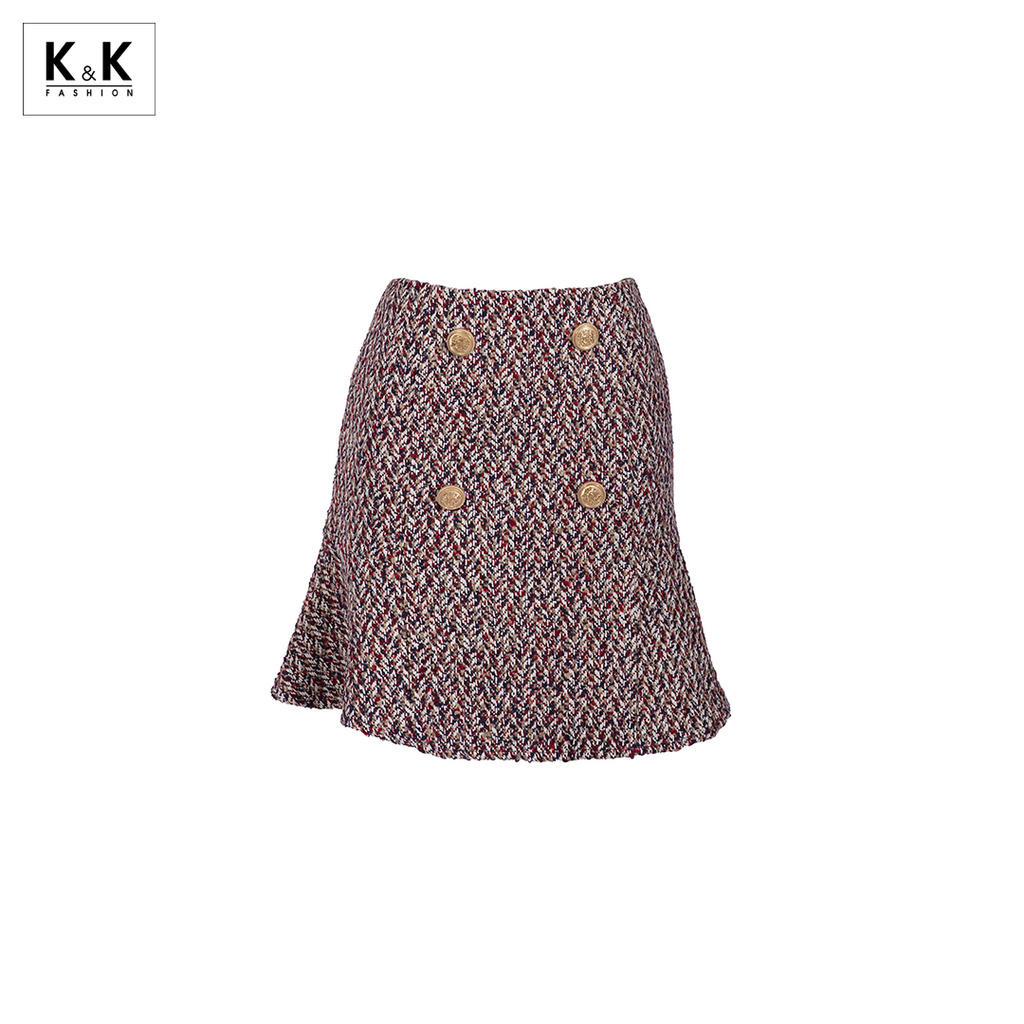 Chân Váy Chữ A Đuôi Cá K&K Fashion K&K Fashion CV02-35 Vải Tweed Đính Nút