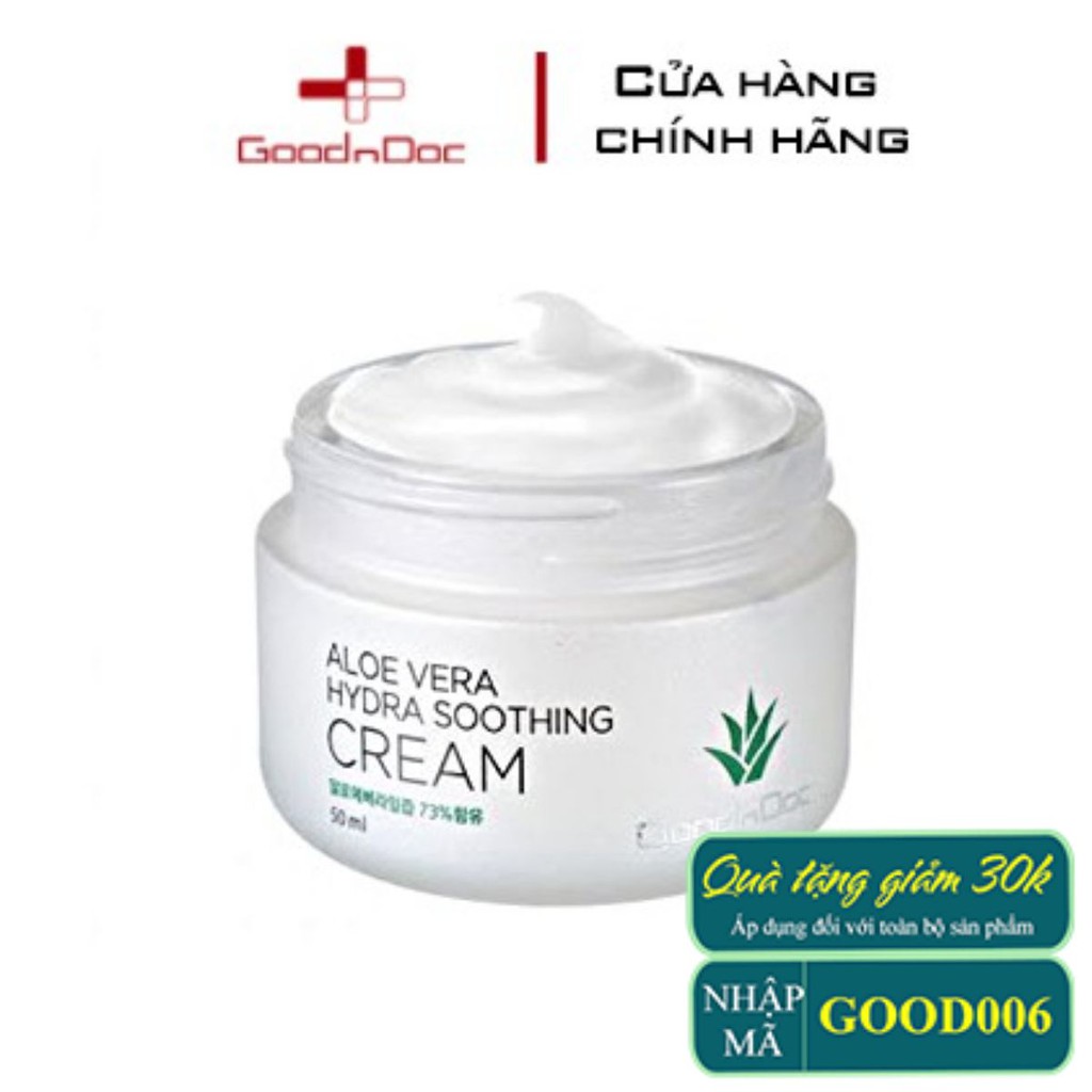 Kem Lô Hội Kem Dưỡng Cấp Ẩm Trắng Sáng Tái Tạo Da Chống Lão Hóa GoodnDoc Aloe Vera Hydra Soothing Cream