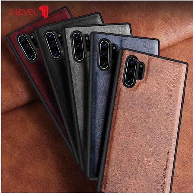 Ốp lưng X-level da TPU cho Samsung Note 10/ Note 10 Plus viền dẻo chống sốc sang trọng
