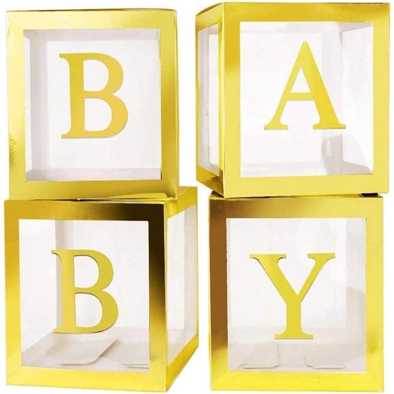 Set 4 hộp baby love bỏ bong bóng trang trí sinh nhật lễ cưới