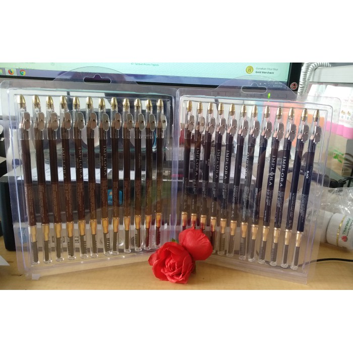 (hàng Mới Về) Bút Chì Kẻ Lông Mày 2 Trong 1 Implora (có Cọ) / Bpom Và Chính Hãng | BigBuy360 - bigbuy360.vn